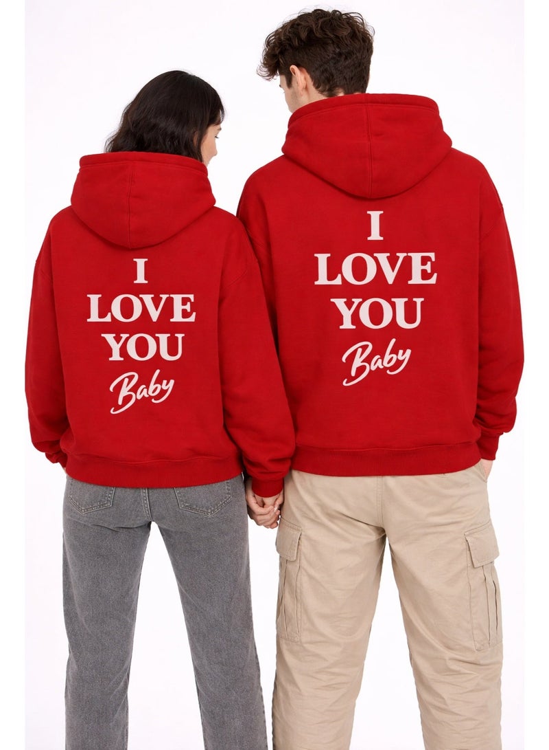 Premium Apparel I love you baby Hoodie Red [VALENTINES DAY] - Image 1